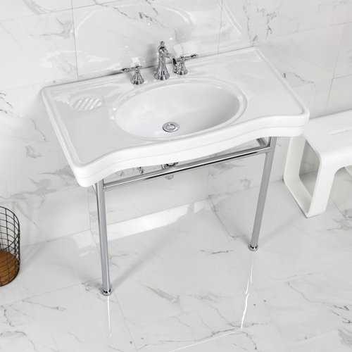 Kingston Brass Fauceture VPB28140W88 Bristol 36" Ceramic Console Sink